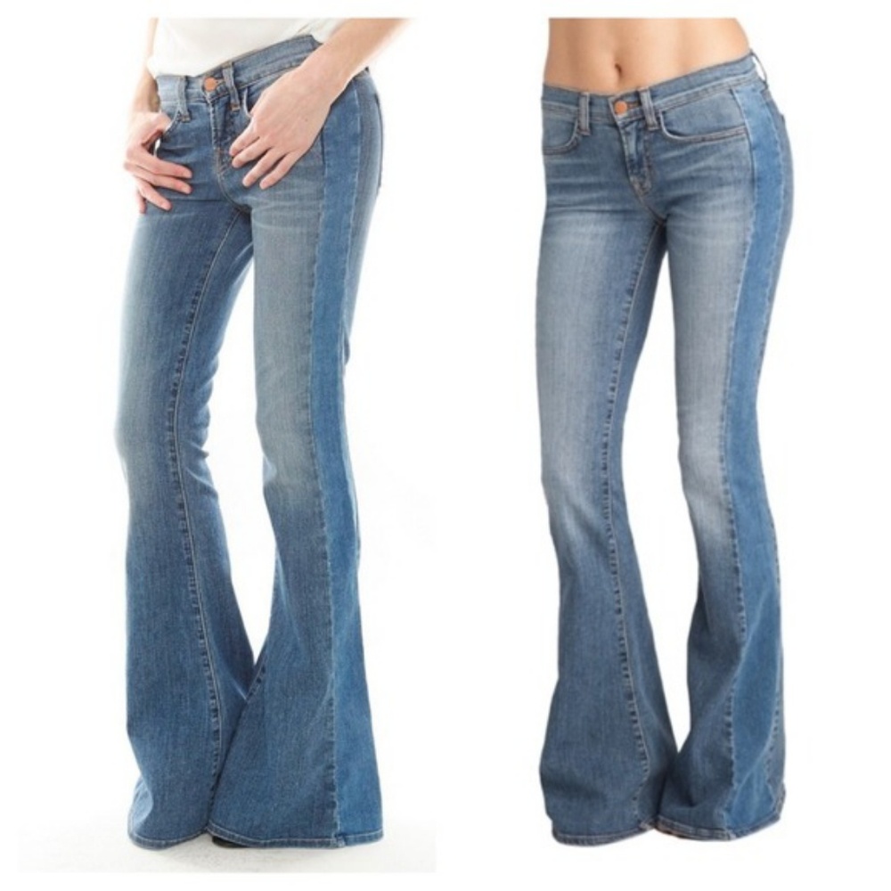 J Brand Two-Tone Blue Bootcut Jeans